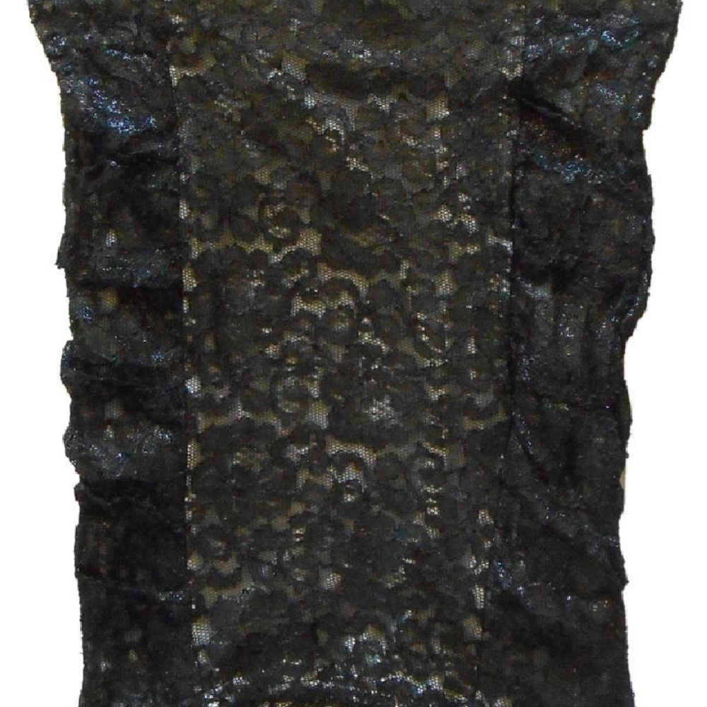 NWOT Wet Seal Black Glitter Sequin Sexy Tube Top